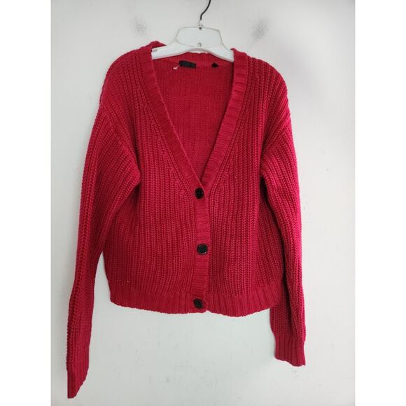 ATM Anthony Thomas Melillo Women Red Cotton/Cashmere Cardigan size Medium - Picture 2 of 10